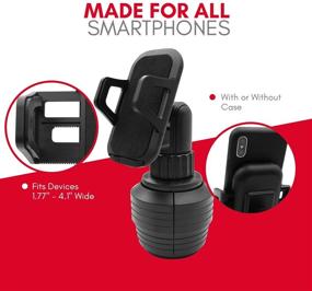 img 2 attached to 🚗 Macally Upgraded Cup Holder Phone Mount for Car | Adjustable Cradle for iPhone 13/XS/XR, Samsung S10+/S8+ and More