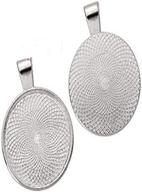silver bezel pendant trays - 100 pcs round cabochon settings for diy pendants, 25mm diameter logo