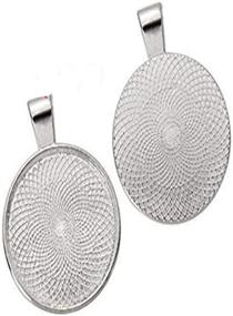 img 1 attached to Silver Bezel Pendant Trays - 100 PCS Round Cabochon Settings for DIY Pendants, 25mm Diameter