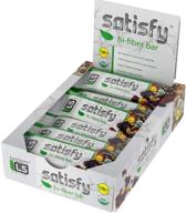 🌱 ls satisfy hi-fiber bar - cranberry chocolate - 12 bars - vegan protein, organic, antioxidant-rich - gluten-free, no cholesterol or trans fats logo