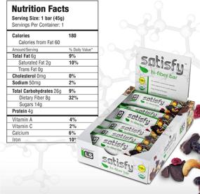 img 3 attached to 🌱 LS Satisfy Hi-Fiber Bar - Cranberry Chocolate - 12 Bars - Vegan Protein, Organic, Antioxidant-Rich - Gluten-Free, No Cholesterol or Trans Fats