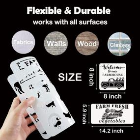 img 3 attached to 🎨 YEAJON Farmhouse Stencils Set of 10 - Reusable Art Crafts Stencil for Wood Painting, Wall Decor, Fabric, Signs, Home Decor, Pillows, DIY Art Scrapbook Projects