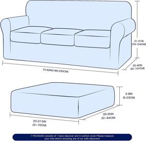 img 2 attached to 🛋️ Enhanced Protection and Style: subrtex Jacquard Damask Sofa Slipcover- Large Size, Linen- Ideal for 3-Seater Conventional Settees- 3 Separate Seat Cushion Couch Cover- Stretchable, Washable, Perfect for Kids and Pets