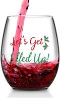 🍷 elfed up christmas wine glass, 15 oz funny stemless wine glasses for women and men, ideal gift for christmas, weddings, and parties - set of 2 logo