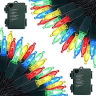 🔋 waterproof battery operated string lights, 2 pack with 50 led christmas lights set - 8 modes for outdoor indoor christmas tree wreath wedding patio party garden decor in multi-colored логотип