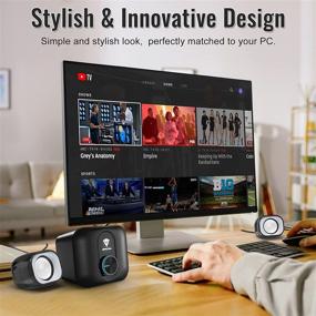 img 2 attached to 🔊 SPKPAL 2.1 Compact Computer Speakers: Powerful 11W USB Stereo System with Subwoofer, Ideal for PC Laptop, Desktop, Monitor