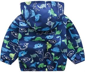 img 3 attached to KISBINI Cartoon Dinosaur Outdoor Windbreaker Boys' Jackets & Coats