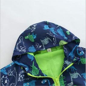 img 1 attached to KISBINI Cartoon Dinosaur Outdoor Windbreaker Boys' Jackets & Coats