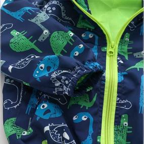 img 2 attached to KISBINI Cartoon Dinosaur Outdoor Windbreaker Boys' Jackets & Coats