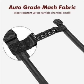 img 2 attached to 🚙 RYDONAIR 4 Pack Roll Bar Grab Handles for Jeep Wrangler YJ TJ JK JKU JL JLU Rubicon Sahara 1995-2021 | Seat Belt Grade Fabric Grip Handle - Black