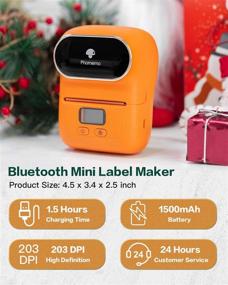 img 2 attached to 📱 Phomemo M110S Mini Label Maker - Bluetooth Thermal Barcode Printer for Clothing, Jewelry, Retail, Mailing, Business - Android & iOS Compatible - Orange