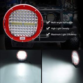 img 1 attached to 🔦 Safego Round 9inch Red LED Light Bar - Waterproof, Powerful 408W, 40800Lm Spot Beam Work Light for Off-Road Truck SUV ATV Tractor Boat (2Pcs)