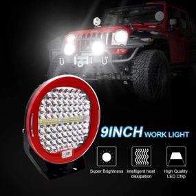 img 2 attached to 🔦 Safego Round 9inch Red LED Light Bar - Waterproof, Powerful 408W, 40800Lm Spot Beam Work Light for Off-Road Truck SUV ATV Tractor Boat (2Pcs)