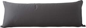 img 3 attached to 🛏️ Evolive New 300 Thread Count 100% Cotton Body Pillow Cover/Case Replacement - Hidden Zipper Closure - 21"x54" (Charcoal Grey)