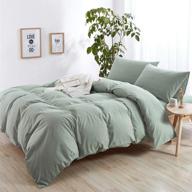 🌿 luxurious amwan solid green duvet cover set: full/queen cotton bedding with soft, modern style – hotel comfort for a fresh, refreshing sleep experience logo