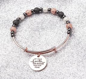 img 2 attached to 🙏 Let Your Faith Shine with Christian Jewelry Boho Bracelet: Conquer Fear, Embrace Possibilities, Faith Gift