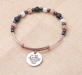 img 1 attached to 🙏 Let Your Faith Shine with Christian Jewelry Boho Bracelet: Conquer Fear, Embrace Possibilities, Faith Gift