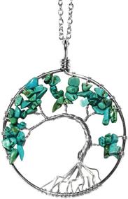 img 4 attached to 🌳 Exquisite Luvalti Tree Life Gemstone Necklace - The Perfect Boys' Jewelry Choice!