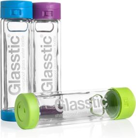 img 2 attached to 16oz Double Walled Flip Cap Sports 🚰 Water Bottle - Glasstic Shatterproof Glass Water Bottle