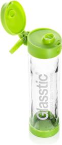 img 3 attached to 16oz Double Walled Flip Cap Sports 🚰 Water Bottle - Glasstic Shatterproof Glass Water Bottle