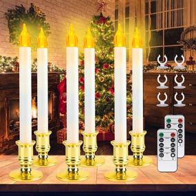 img 4 attached to 🕯️ Deaunbr Battery Operated Window Candles for Christmas Decorations – 6 Pack LED Lights with Remote, Timers, and Holders for Windows Home Party Decor - White & Gold