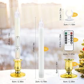 img 3 attached to 🕯️ Deaunbr Battery Operated Window Candles for Christmas Decorations – 6 Pack LED Lights with Remote, Timers, and Holders for Windows Home Party Decor - White & Gold