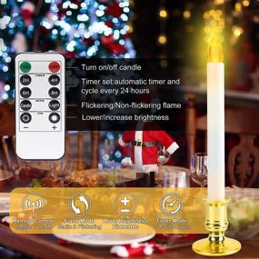 img 1 attached to 🕯️ Deaunbr Battery Operated Window Candles for Christmas Decorations – 6 Pack LED Lights with Remote, Timers, and Holders for Windows Home Party Decor - White & Gold