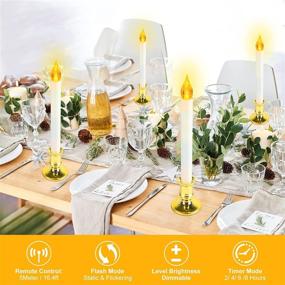 img 2 attached to 🕯️ Deaunbr Battery Operated Window Candles for Christmas Decorations – 6 Pack LED Lights with Remote, Timers, and Holders for Windows Home Party Decor - White & Gold