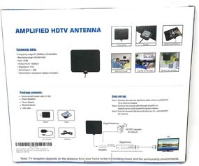 img 1 attached to Able Signal 50 Miles Amplified Indoor HDTV Antenna: Thin Flat, Reversible Black & White for VHF UHF FM Signals