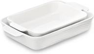 🍽️ jh jiemei home white ceramic bakeware set - oven-safe baking dishes for cooking, roasting, and serving - large casseroles, deep baking tray - perfect for parties and family banquets logo