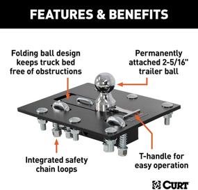 img 2 attached to 🔧 CURT 61052 Folding Ball Gooseneck Hitch for Over-Bed Installation, 30,000 lbs Capacity, 2-5/16-Inch Ball