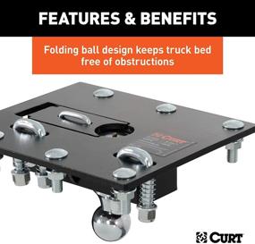 img 1 attached to 🔧 CURT 61052 Folding Ball Gooseneck Hitch for Over-Bed Installation, 30,000 lbs Capacity, 2-5/16-Inch Ball