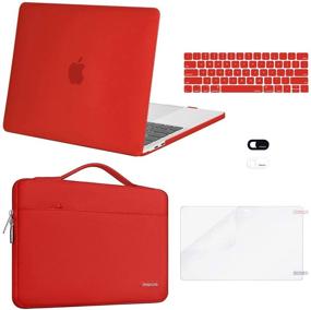 img 4 attached to 📦 MOSISO MacBook Pro 13 inch Case 2016-2020 Release A2338 M1 A2289 A2251 A2159 A1989 A1706 A1708, Red Hard Shell Case with Bag, Keyboard Skin, Webcam Cover, Screen Protector