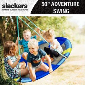 img 3 attached to 🌳 Slackers TreeZone Adventure Sky Swing - Conveniently Attachable to Tree, Swing Set or Our Signature Build A Branch - An Excellent Addition for Outdoor Family Fun in Your Backyard Adventures! (50")