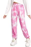 arshiner girls tie dye joggers: comfortable loose sweatpants with high waist - stylish trousers logo