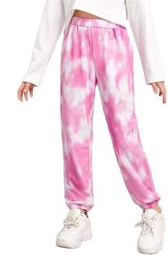 img 4 attached to Arshiner Girls Tie Dye Joggers: Comfortable Loose Sweatpants with High Waist - Stylish Trousers