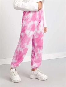 img 3 attached to Arshiner Girls Tie Dye Joggers: Comfortable Loose Sweatpants with High Waist - Stylish Trousers