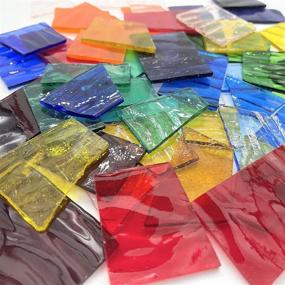 img 2 attached to 🌈 Unicoshape Transparent Cathedral Stained Glass Pieces Sheets - Ideal for Artwork and Crafts Art Projects - 35.28oz Value Pack