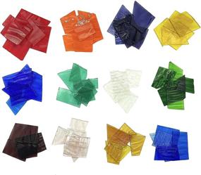 img 3 attached to 🌈 Unicoshape Transparent Cathedral Stained Glass Pieces Sheets - Ideal for Artwork and Crafts Art Projects - 35.28oz Value Pack