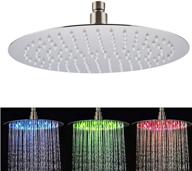 🚿 fyeer 12-inch led rain shower head: stainless steel, high pressure ultra thin design - adjustable ceiling mount with silicone nozzles, polished chrome finish logo