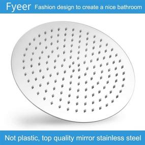 img 2 attached to 🚿 Fyeer 12-Inch LED Rain Shower Head: Stainless Steel, High Pressure Ultra Thin Design - Adjustable Ceiling Mount with Silicone Nozzles, Polished Chrome Finish