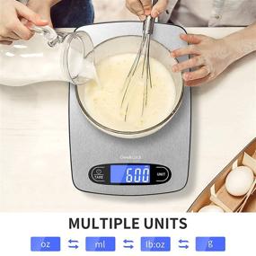 img 2 attached to 🍽️ Geekclick Food Scale: Precision Digital Kitchen Weight Scale for Cooking, Baking & Weight Loss - Sleek Stainless Steel Design, 1g/0.05oz Precision, Measuring Tools