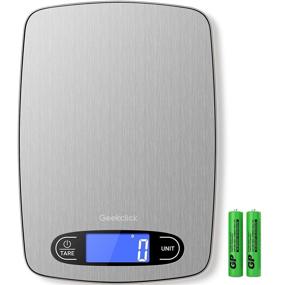 img 4 attached to 🍽️ Geekclick Food Scale: Precision Digital Kitchen Weight Scale for Cooking, Baking & Weight Loss - Sleek Stainless Steel Design, 1g/0.05oz Precision, Measuring Tools