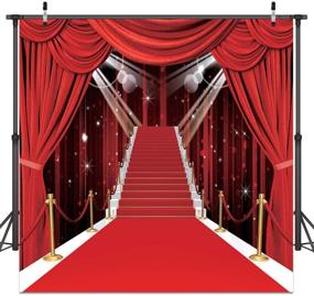 img 3 attached to CYLYH 10x10ft Red Carpet Vinyl Photography Backdrop - Customizable Photo Background Studio Prop - D105