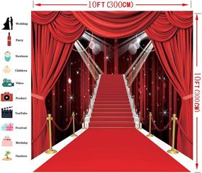 img 2 attached to CYLYH 10x10ft Red Carpet Vinyl Photography Backdrop - Customizable Photo Background Studio Prop - D105