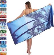 🌴 coconut tree microfiber beach towel - oversized, quick dry (69"x 30") - sand proof, absorbent, compact - ideal for swimming, sports, beach, gym - lightweight beach blanket logo