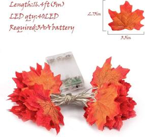 img 2 attached to 🍁 LOOUS 40 LED Maple Leaves Fairy Lights: Waterproof Fall Decor Thanksgiving String Garland, 7.9 Feet Fall Garland Decorations Lights - 2 Pack, Battery Operated for Party