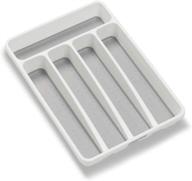 madesmart white mini silverware tray - classic collection, 5-compartments, kitchen organizer with soft-grip lining and non-slip rubber feet - bpa-free логотип