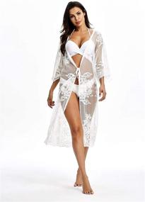 img 2 attached to 👙 Jeasona Women's Beach Kimono Robes Cardigan Cover Up - Stylish Beach Dress