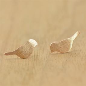 img 3 attached to Paialco Girl's Sterling Silver Dainty Bride Earrings Studs with Rose Gold and White Gold Plating